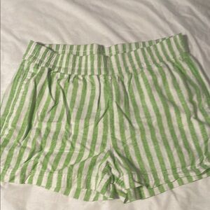 Old navy linen blend green stripe shorts